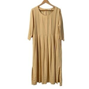 Poetry Scoop -Neck Dresslenzing ECOVERO Viscose & Linen Yellow Midi Dress 6